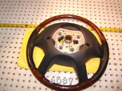 Mercedes 07-09 W216 C, W221 S Leather BURL WOOD black Steering OEM 1 Wheel only