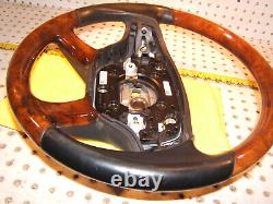 Mercedes 07-09 W216 C, W221 S Leather BURL WOOD black Steering OEM 1 Wheel only