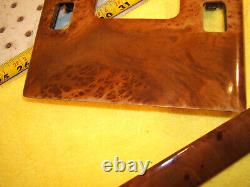 Mercedes 96-02 R129 SL500 SL320 Front center door Console CHESTNUT wood 1 Covers