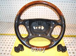 Mercedes E W219, W209, L W211 Leather BURL WOOD BLACK Classic Steering OEM 1 Wheel