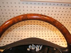 Mercedes E W219, W209, L W211 Leather BURL WOOD BLACK Classic Steering OEM 1 Wheel