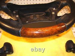 Mercedes E W219, W209, L W211 Leather BURL WOOD BLACK Classic Steering OEM 1 Wheel