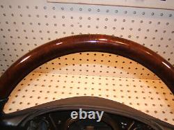 Mercedes W215 CL500 00-6 Leather Burl WOOD charcoal Steering 1 Wheel, NO cover