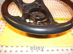 Mercedes W215 CL500 00-6 Leather Burl WOOD charcoal Steering 1 Wheel, NO cover