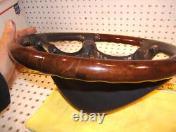 Mercedes W215 CL500 00-6 Leather Burl WOOD charcoal Steering 1 Wheel, NO cover