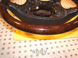 Mercedes W215 CL500 00-6 Leather Burl WOOD charcoal Steering 1 Wheel, NO cover