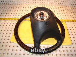 Mercedes W215 CL500 00-6 Leather Burl WOOD charcoal Steering 1 Wheel, NO cover