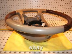 Mercedes W215, W220 Leather BURL WOOD stone Steering OEM 1 Wheel, NO bag cover