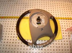 Mercedes W215, W220 Leather BURL WOOD stone Steering OEM 1 Wheel, NO bag cover