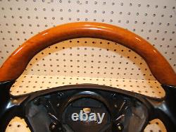 Mercedes W220 00-06 Black leather Eucalyptus ERGONOMIC Steering 1 Wheel, NO bag