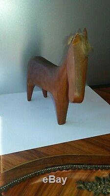 Mid Century Karl Hagenauer Original Carved Wood Horse Sculpture from 1955-60