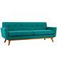 Mid Century Modern Classic Fabric Sofa 90 Wide In Beige Teal Blue Or White