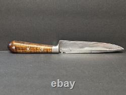 Mike Beathe 10.5 Camp Knife Forged from L-6 Saw Blade Oak Grip & Custom Sheath