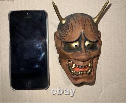 Mini Noh Mask Wisdom Wood Carving Traditional Crafts Hannya from Japan