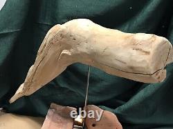 Moby Dick White Whale Hand-Carved from Single Maple Branch Original Folk Art
