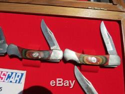 NASCAR Bear MGC 1995 10 Knife Collection ALL 10 MAJOR RACES FROM 1995 DISPLAY