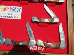 NASCAR Bear MGC 1995 10 Knife Collection ALL 10 MAJOR RACES FROM 1995 DISPLAY