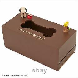 NEW SANRIO SNOOPY Wood Tissue Box Case Free Shipping from JAPAN