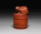 Netsuke Frog Yellow Yang Wood Carving From Japanese Antiques #255