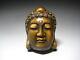 Netsuke Mask/kannon Yellow Yang Wood Carving From Japanese Antiques #202