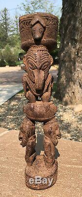 New Guinea Ancestor Spirit Figurine Carved Wood from Lower Sepik River
