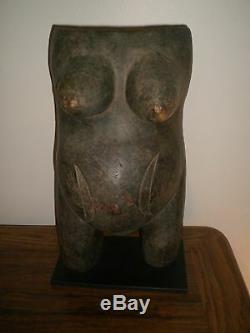 Njorowe Belly Mask, Original Primitive Art from Tanania, Carved Wood, H-18