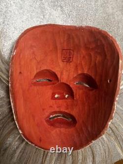 Noh Mask Mustache Wood Carving from Japan