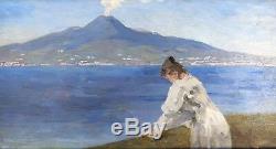 Oil Painting Sorrent Italy Naples with Vesuvius Italia from Monogram 23