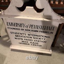 Old 1950's Sign from University of Pennsylvania, Heavy wood but ready to hang