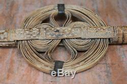 Old Antique Primitive Wooden distaff knitting yarn from sheep wave 19th century