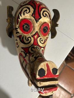 Old Dayak Borneo Pig Mask / Handheld Ceremonial Mask from Borneo