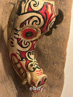 Old Dayak Borneo Pig Mask / Handheld Ceremonial Mask from Borneo