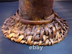 Old Ekoi wood Headpiece Basket Cap three headed from Nigeria Africa