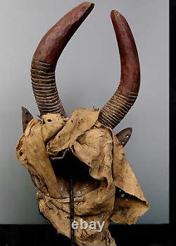 Old, Tribally used African BOBO Antelope Mask from Gurunsi Burkina Faso ADE3