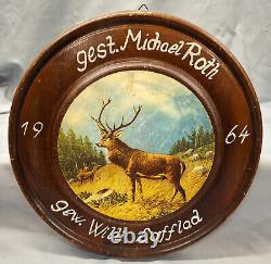 Old wooden Shooting Target Board from Black Forest 1964