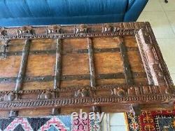 One Of A Kind 200 Year Old Carved Solid Oak Wood 1/2 Door From A Castle