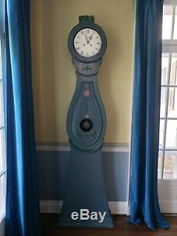 Original Antique Blue Swedish Mora Clock from late 19th century