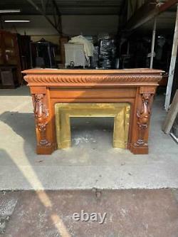 Original Antique French Griffin Fireplace Mantel From A Chalet Rl1