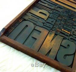 Original Antique Wood Block Letters Set / Typeset Drawer from 1950s Art Gallery