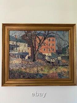 Original Art JOHN WELLS JAMES Painting Pennsylvania Row Houses From Back