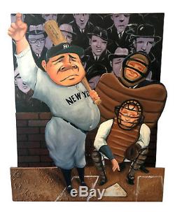 Original Babe Ruth 3D raised wood painting from HOF RARE 1/1 Steve Sax Signed