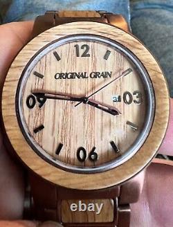 Original Grain Whiskey Barrel Watch All Natural Wood From Used Whiskey Barrels