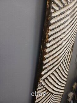 Original Handcarved Wood African Shield From Rwandan 48 X 11 X 1.5