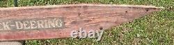 Original McCormick Deering Wood Advertising Sign Piece From Farm Equipment Rare