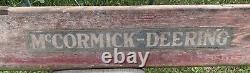 Original McCormick Deering Wood Advertising Sign Piece From Farm Equipment Rare