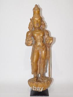 Original Old Wood Carved Shiva Altar Statue, From India