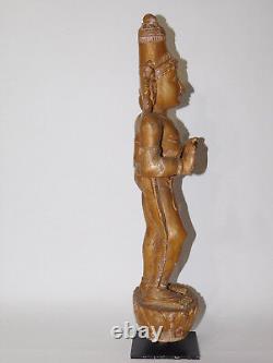 Original Old Wood Carved Shiva Altar Statue, From India