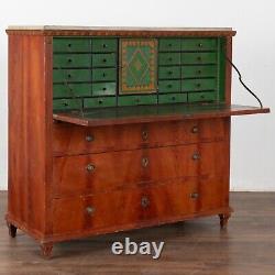 Original Painted Pine Secretary Bureau from Sweden, dated 1847