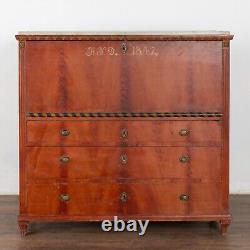 Original Painted Pine Secretary Bureau from Sweden, dated 1847