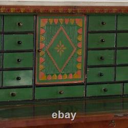 Original Painted Pine Secretary Bureau from Sweden, dated 1847